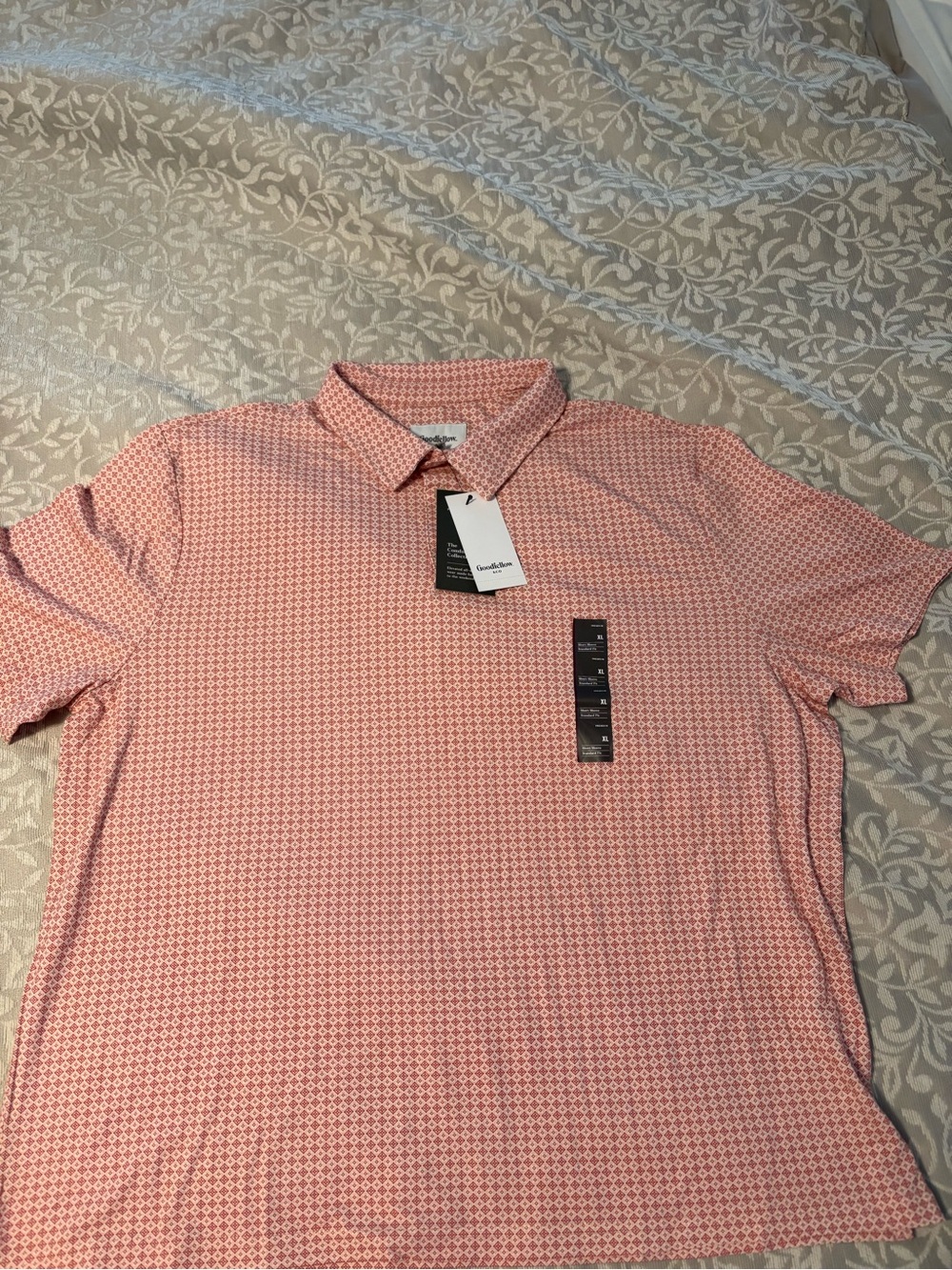 Goodfellow & Co Pink Geo-Print Polo size XL new